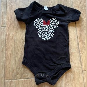 Minnie Mouse black white and red onesie 3-6 months
